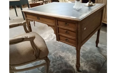 BUREAU CHENE DESSUS VERT STYLE ANGLAIS