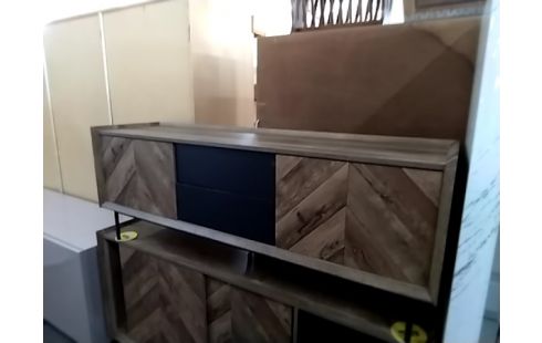 MEUBLE TV MODERNE BOIS ET NOIR