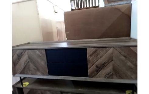 MEUBLE TV MODERNE BOIS ET NOIR