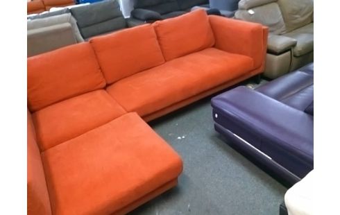 CANAPE D'ANGLE TISSU TOILE DESSOUS DESAGREGEE