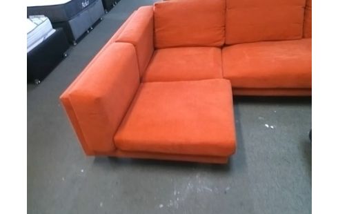 CANAPE D'ANGLE TISSU TOILE DESSOUS DESAGREGEE