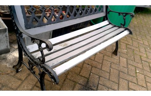 BANC DE JARDIN NOIR FONTE GRIS, , BOIS