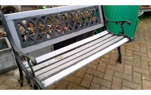 BANC DE JARDIN NOIR FONTE GRIS, , BOIS
