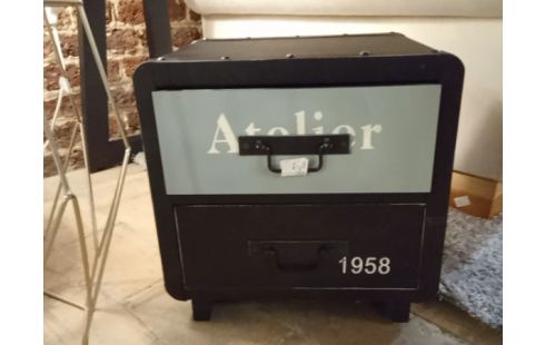 CHEVET STYLE INDU 2 TIROIRS