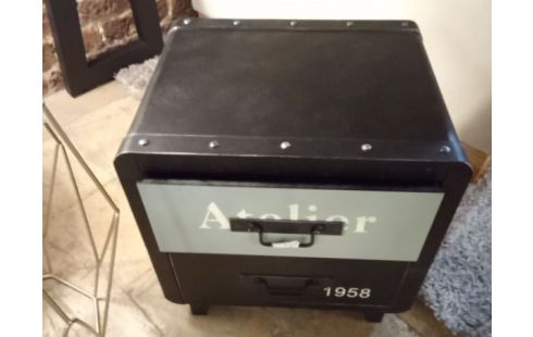 CHEVET STYLE INDU 2 TIROIRS