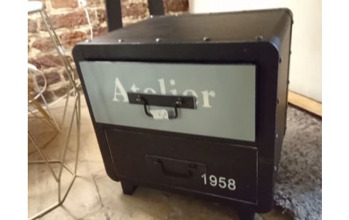 CHEVET STYLE INDU 2 TIROIRS