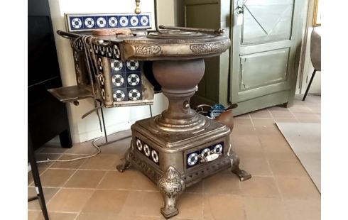 CUISINIERE/POELE RETRO CARRELAGE BLEU MAGNIFIQUE