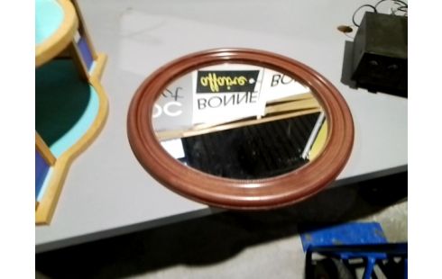 MIROIR ROND CADRE PVC MARRON