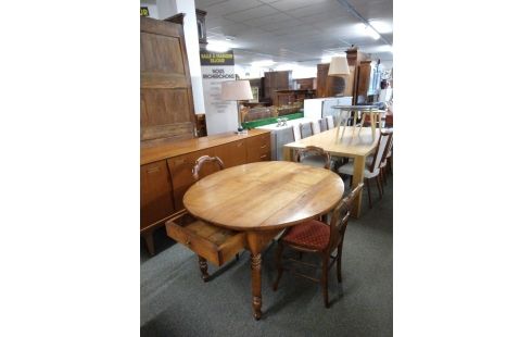 TABLE A VOLETS 1 TIROIR NOYER