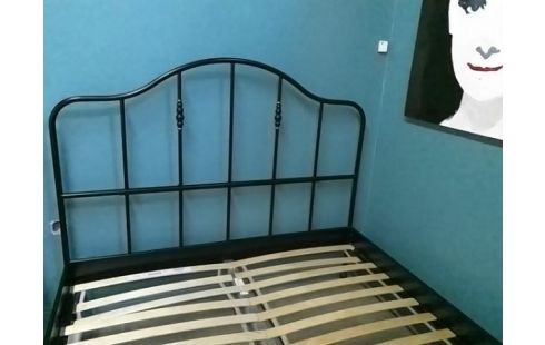 LIT + SOMMIER MPETAL NOIR - IKEA  140 X 190