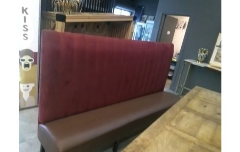 BANQUETTE VELOURS BORDEAUX 4 PLACES