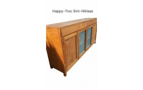 APARADOR BAJO TECA 4 PUERTAS 2 CAJONES