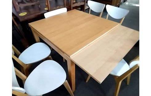 TABLE PIN 2 RALLONGES INTÉGRÉES