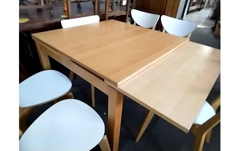 TABLE PIN 2 RALLONGES INTÉGRÉES