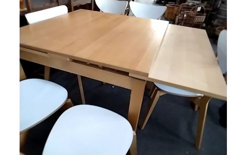 TABLE PIN 2 RALLONGES INTÉGRÉES