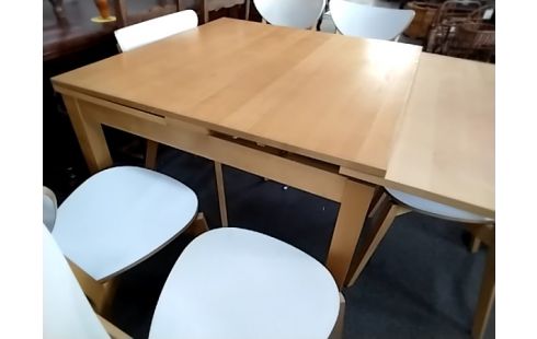 TABLE PIN 2 RALLONGES INTÉGRÉES