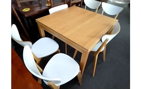 CHAISE BOIS BLANC LOT DE 6