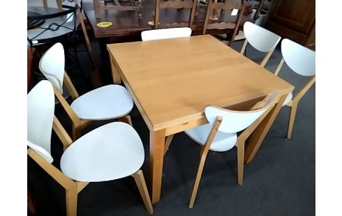 CHAISE BOIS BLANC LOT DE 6