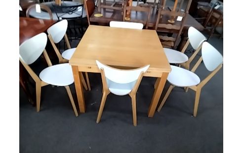 CHAISE BOIS BLANC LOT DE 6