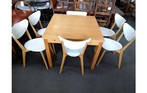 CHAISE BOIS BLANC LOT DE 6