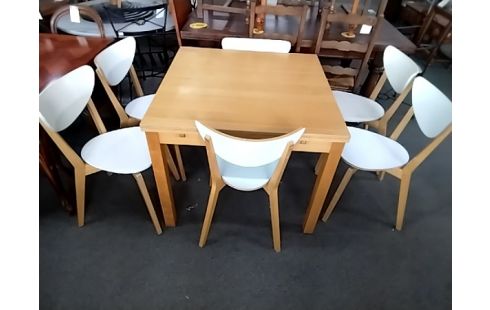 CHAISE BOIS BLANC LOT DE 6