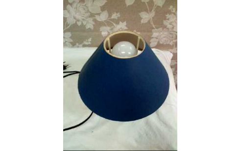 TISCHLAMPE BLAU LAMPENSCHIRM KERAMIK