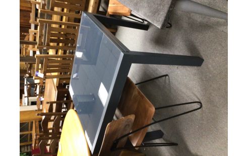 TABLE VERRE GRIS ALLONGE
