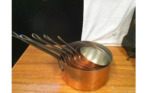 LOT DE CASSEROLES EN CUIVRE