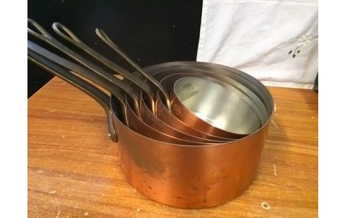 LOT DE CASSEROLES EN CUIVRE