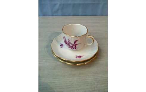 GESCHIRR-SET 3-TLG <MEISSEN> FLORAL PORZ.