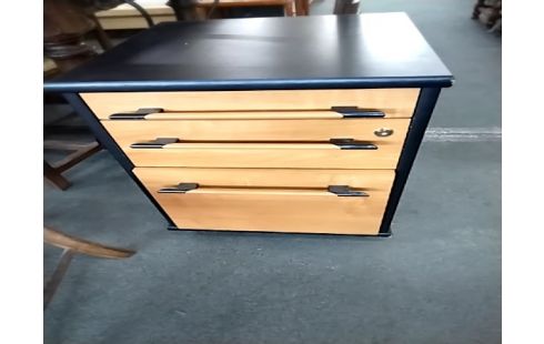 CAISSON DE BUREAU Sans clé beige et noir