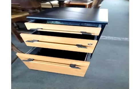 CAISSON DE BUREAU Sans clé beige et noir