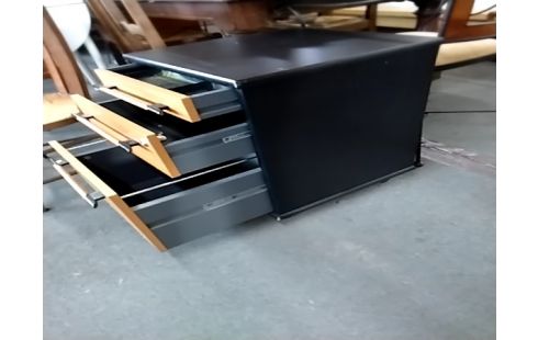 CAISSON DE BUREAU Sans clé beige et noir