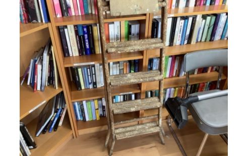 ESCABEAU MÉTAL ET BOIS ANCIEN