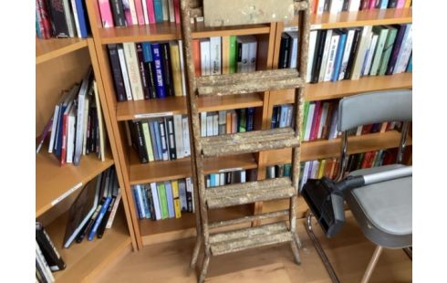 ESCABEAU MÉTAL ET BOIS ANCIEN