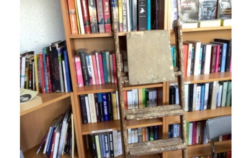 ESCABEAU MÉTAL ET BOIS ANCIEN