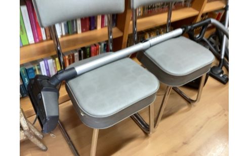 CHAISE PIEDS MÉTAL ASSISE GRISE