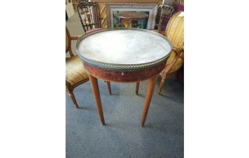 TABLE BOUILLOTTE MARBRE BLANC