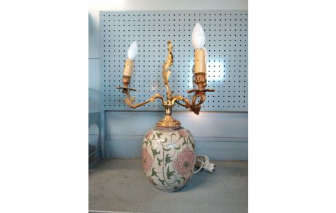 LAMPE CERAMIQUE ET BRONZE