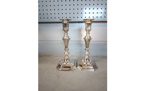 BOUGEOIR ARGENTÉ LA PAIRE