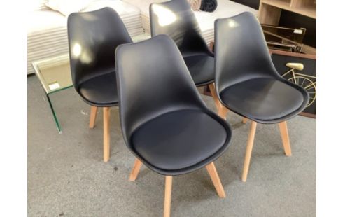 4 CHAISES moderne noires 4 CHAISES MODERNE NOIRES