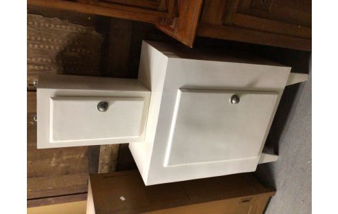 MEUBLE LOOK 70 BLANC 1 PORTE LOT DE 2