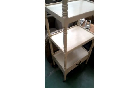 MEUBLE D'APPOINT, , ETAGERE ECRU A ROULETTE 1 TIROIR