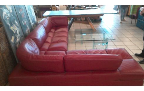 SOFA ECK- LEDER ROCHE ET BOBOIS