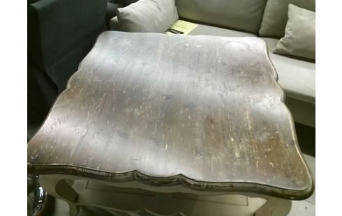 TABLE BASSE CERUSE CREME/MARRON