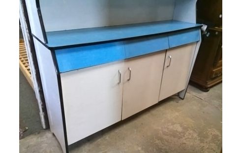 BUFFET 2 CORPS FORMICA BLEU ANNEE 70-80