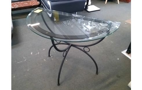 CONSOLE FER PLATEAU VERRE