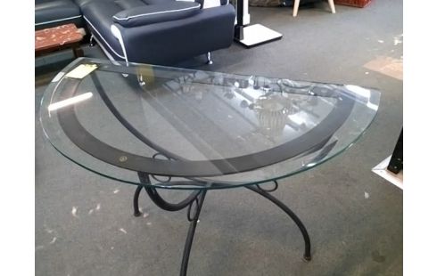 CONSOLE FER PLATEAU VERRE