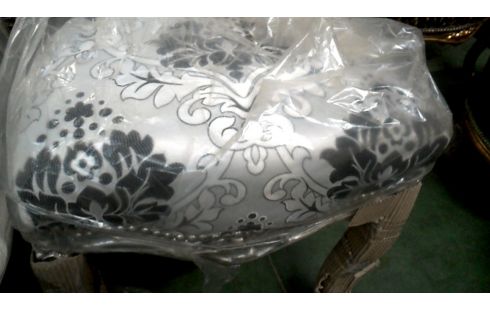 6 CHAISES ARGENT COULEUR BAROQUE TISSU GRIS