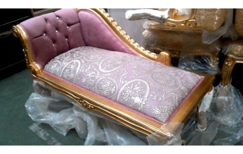 BANK CLEOPATRA GOUD KLEUR STOF ZALMKLEURIG